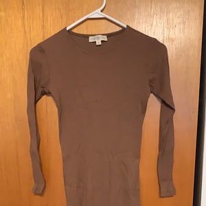 Mimu maxi ribbed dress, Small, toffee color